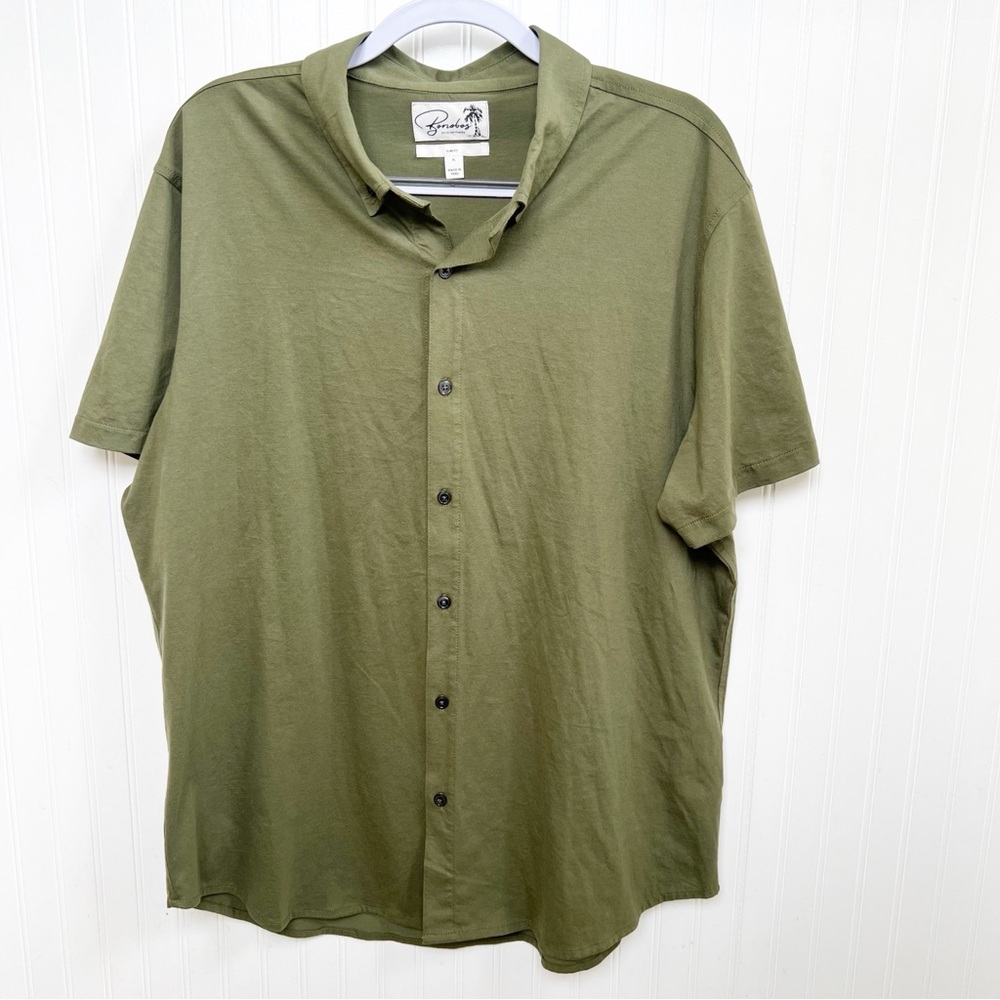 Bonobos Olive Green Short Sleeve Riviera Button Up Slim Fit Men’s Size XL